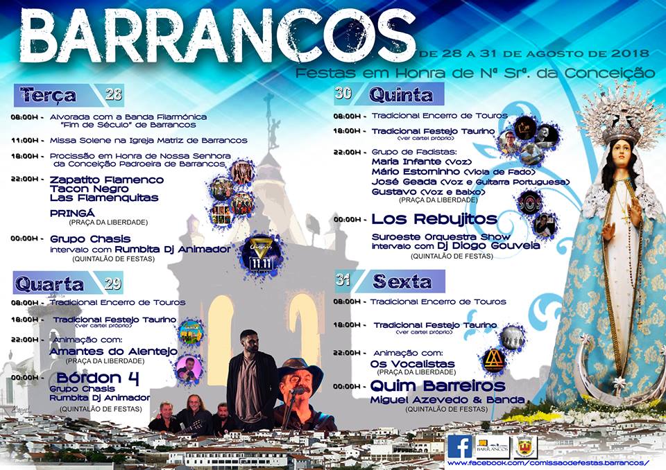 FESTAS EM HONRA DE NOSSA SENHORA DA CONCEIÇÃO - BARRANCOS 2018.