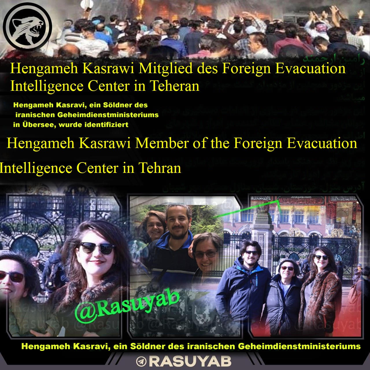 Hengameh Kasravi, ein Söldner des iranischen Geheimdienstministeriums in Übersee, wurde identifizie
