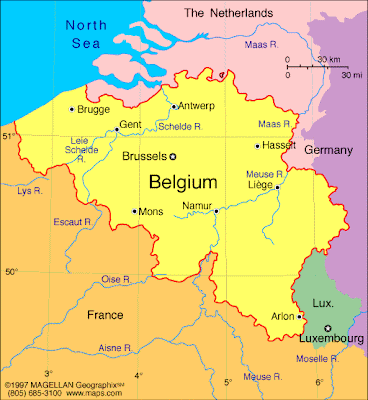 Mapa da Bélgica Política Regional