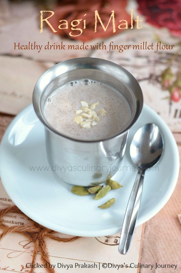 sweet ragi malt drink, healthy breakfast drink