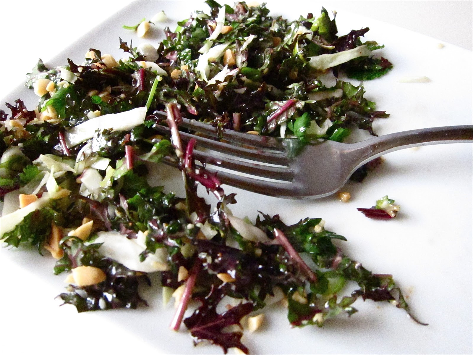 KITCHEN FIDDLER Kale Salad With Peanut Vinaigrette A La Houston's