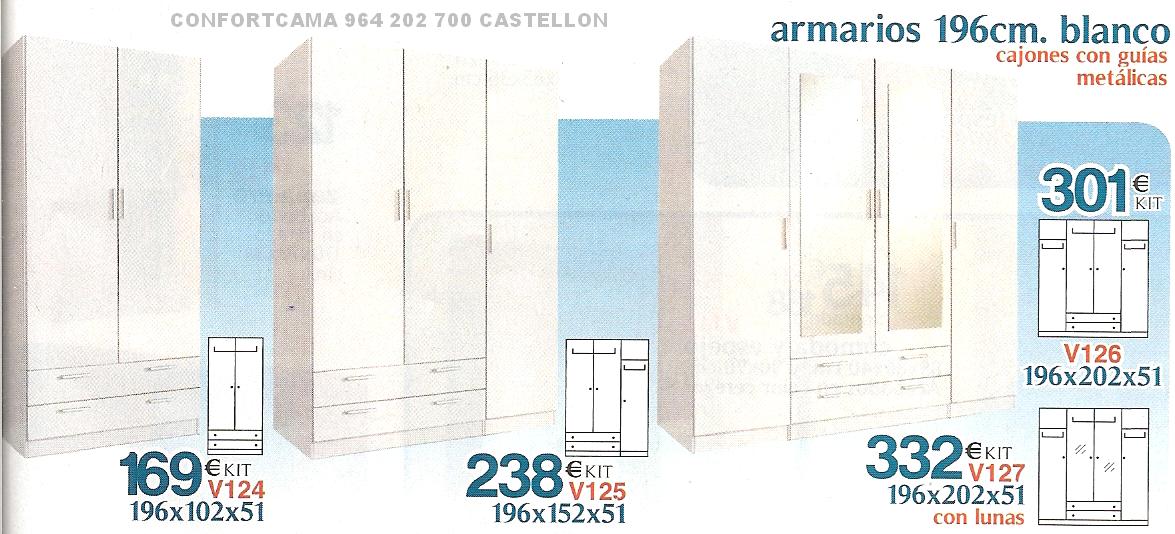 MUEBLES OFERTA KIT: ARMARIOS COLOR BLANCO