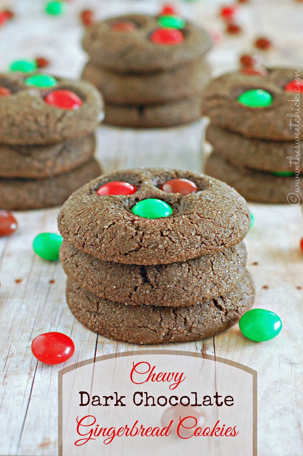 The Sweet Chick Chewy Dark Chocolate Gingerbread Cookies