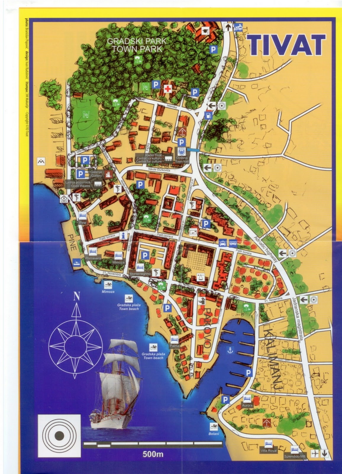 tivat mapa Long term rentals in the Tivat Riviera, Montenegro.: Tivat Maps tivat mapa