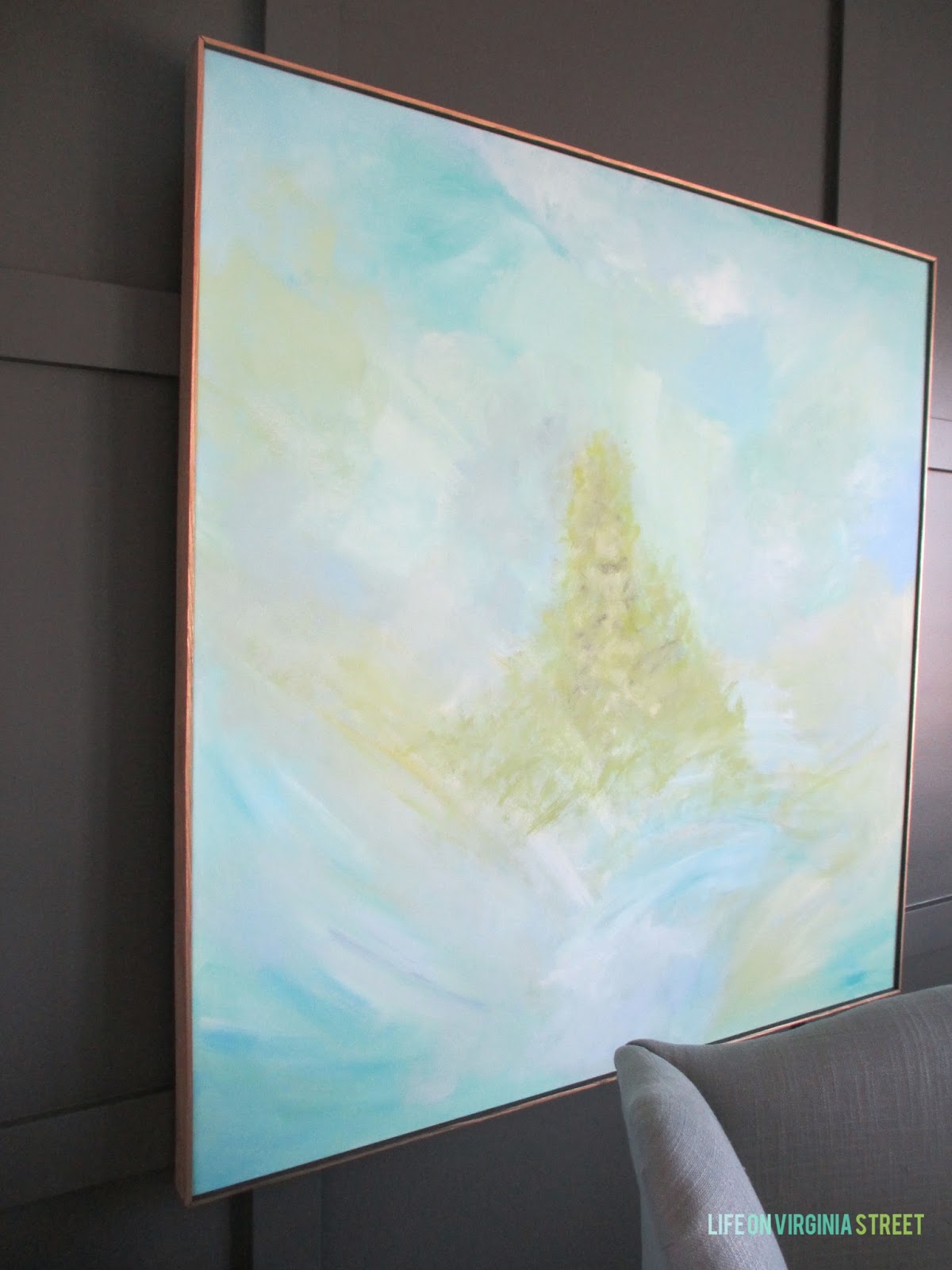 DIY abstract artwork. What a great way to get a custom piece of art really affordably!