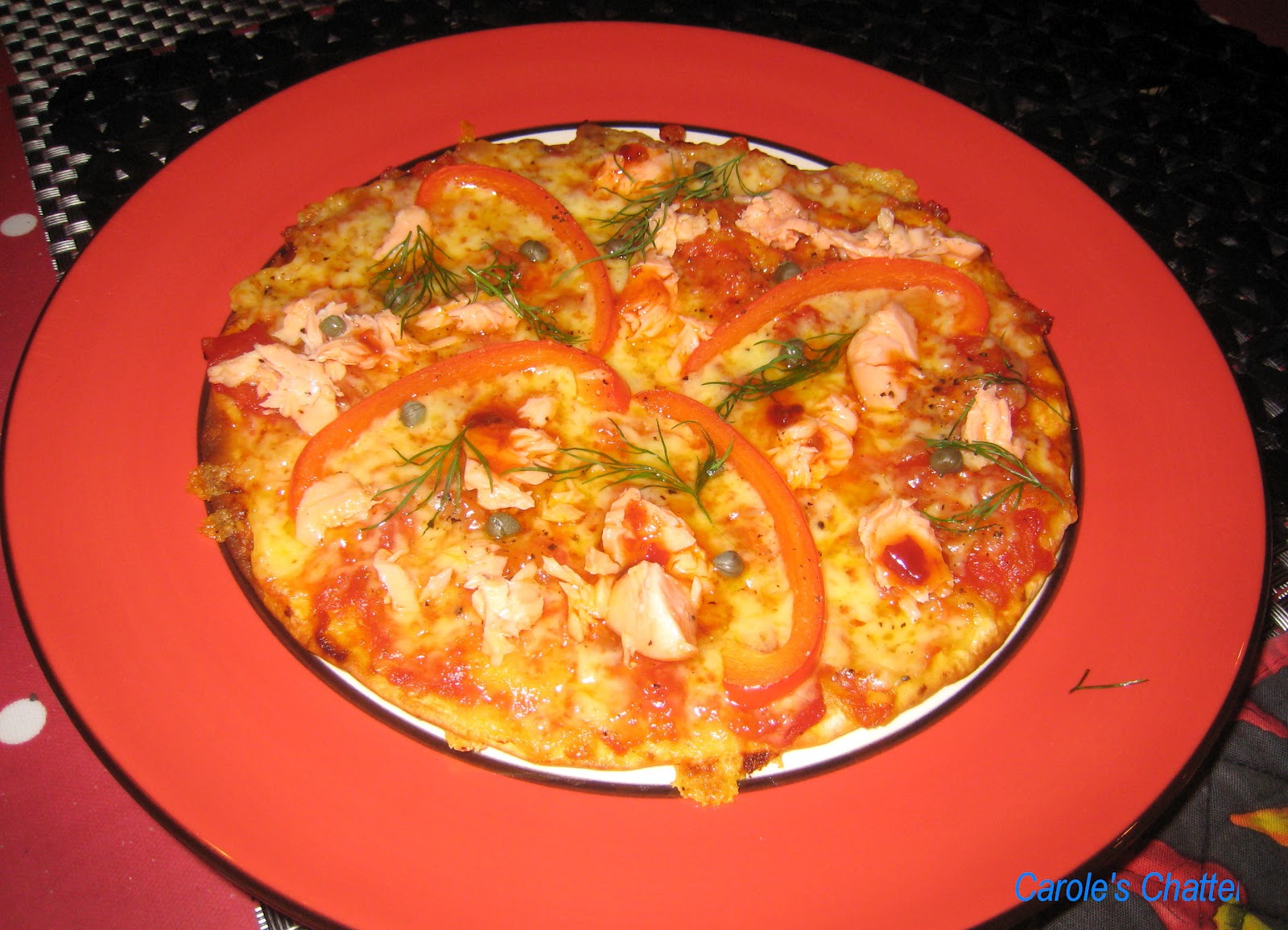 Carole's Chatter Salmon Pizza simple but soooo good!