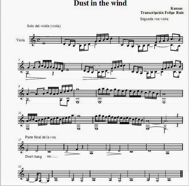 Partituras para Violino Dust In The Wind Kansas