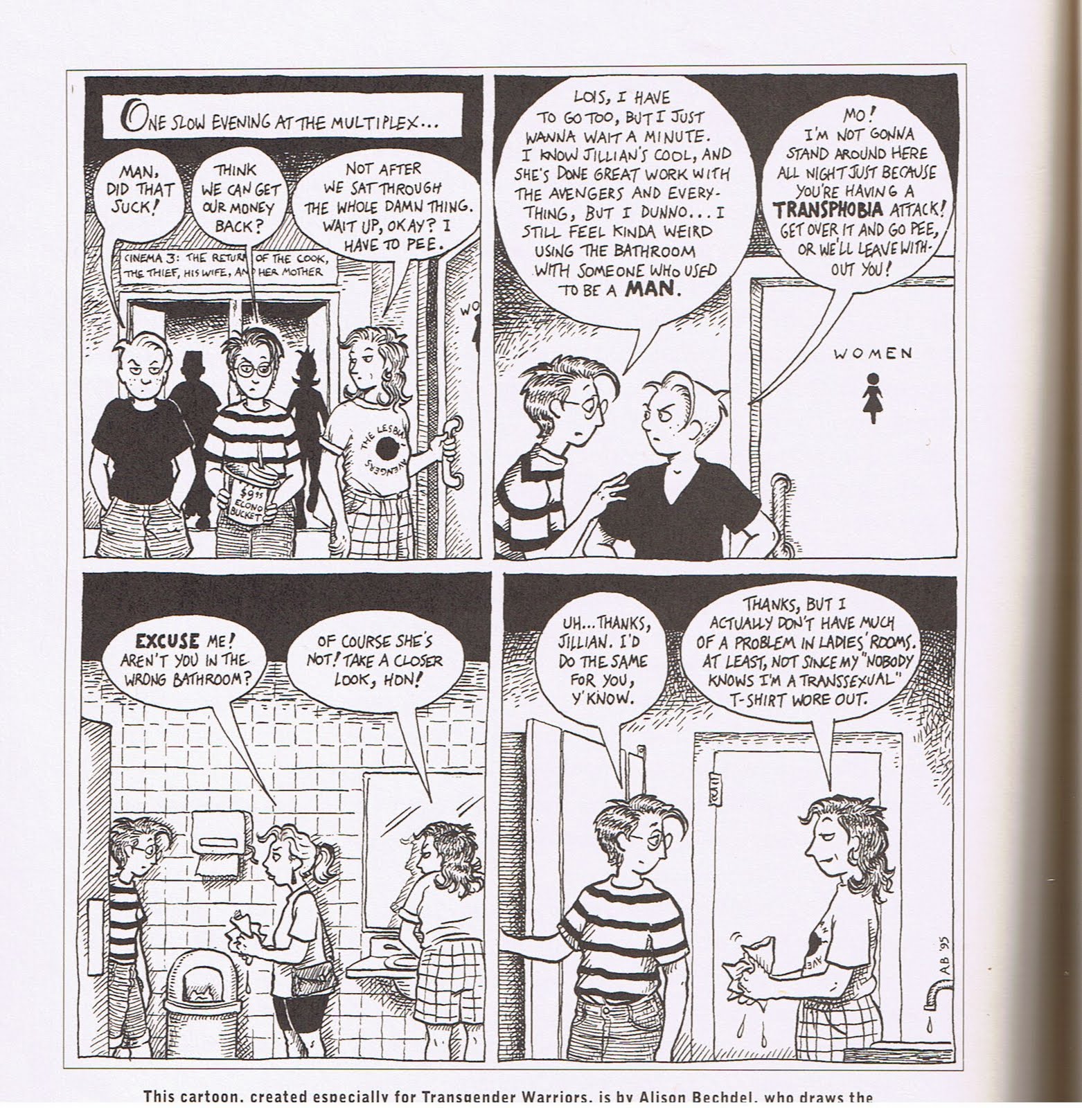 Gender Variance in the Arts: An Alison Bechdel cartoon