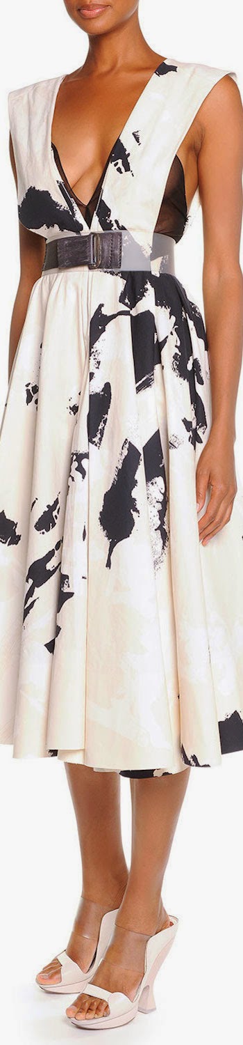Donna Karan  Splatter-Brush Dress