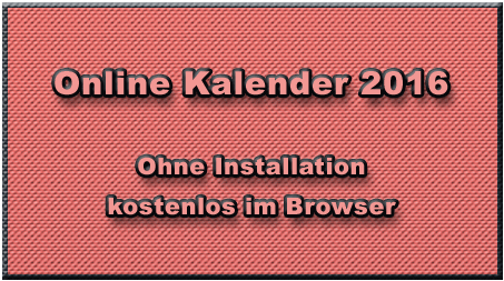 Online Kalender 2016 Online Kalender 2016
