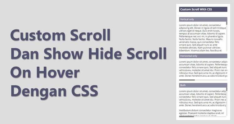 Custom Scroll Bar Dan Show Hide Scroll On Hover Dengan CSS Custom Scroll Bar Dan Show Hide Scroll On Hover