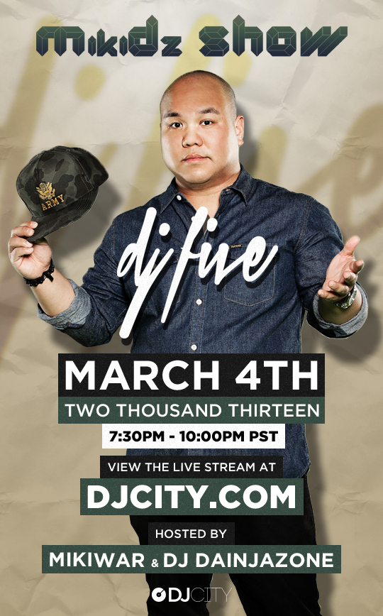 DJ Five on The MikiDz Show 3/4/13