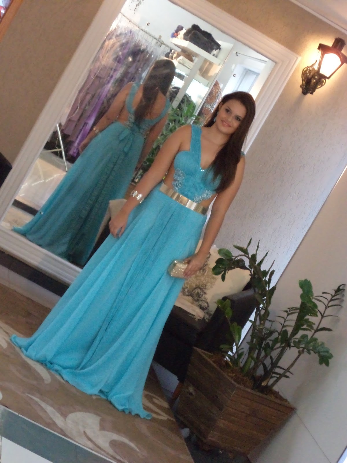 vestidos azul com dourado