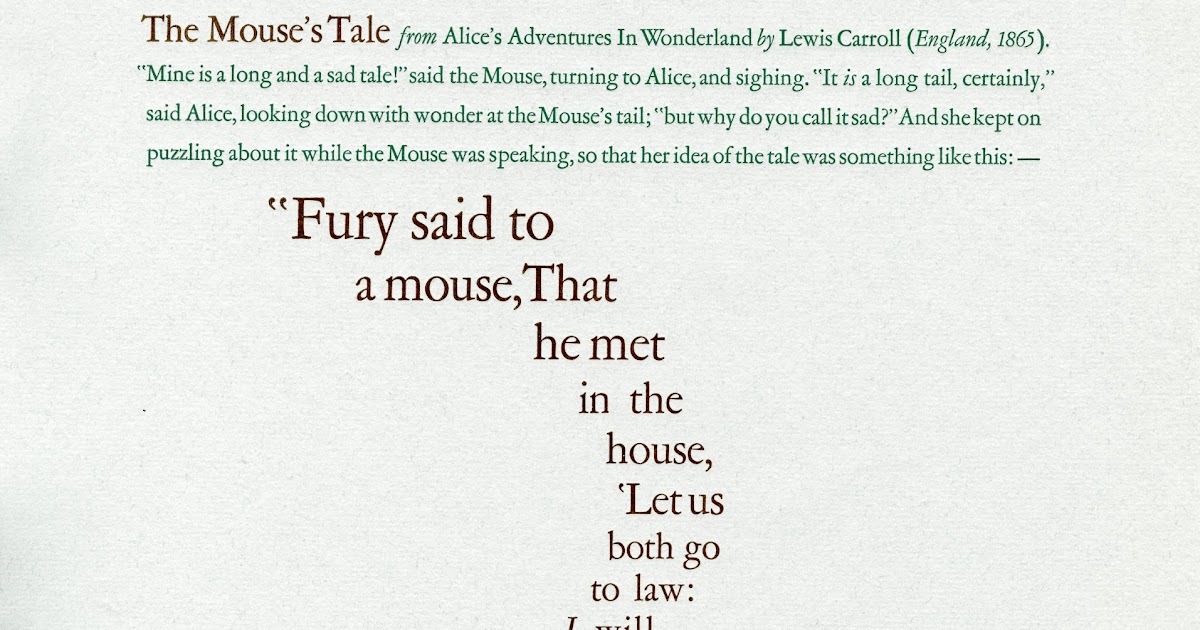 Poetry Month 3 Lewis Carroll’s “The Mouse’s Tail”