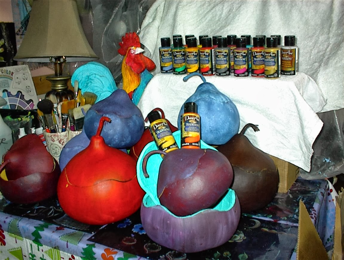 DOLLS AND QUILTS ETC. Painting Gourds