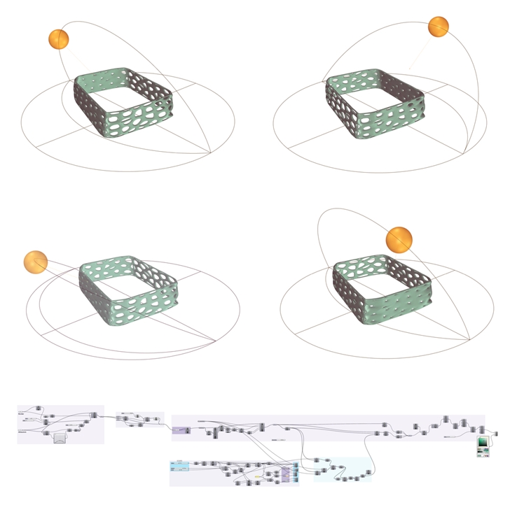 3D Printed Building Sun response diagram
