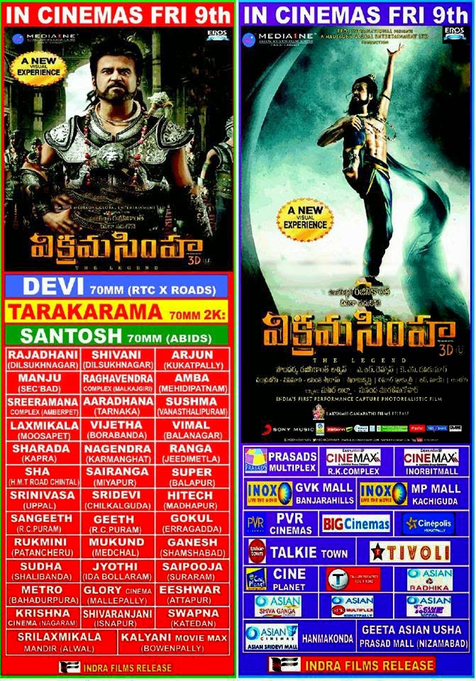 Vikram Simha Movie Theaters List