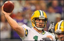 Aaron Rodgers Green Bay Packers NLF 2011 sete vitórias nenhuma derrota Colta perde de 62 a 7