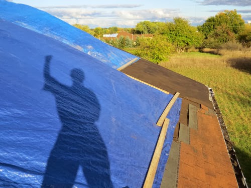 working on roof