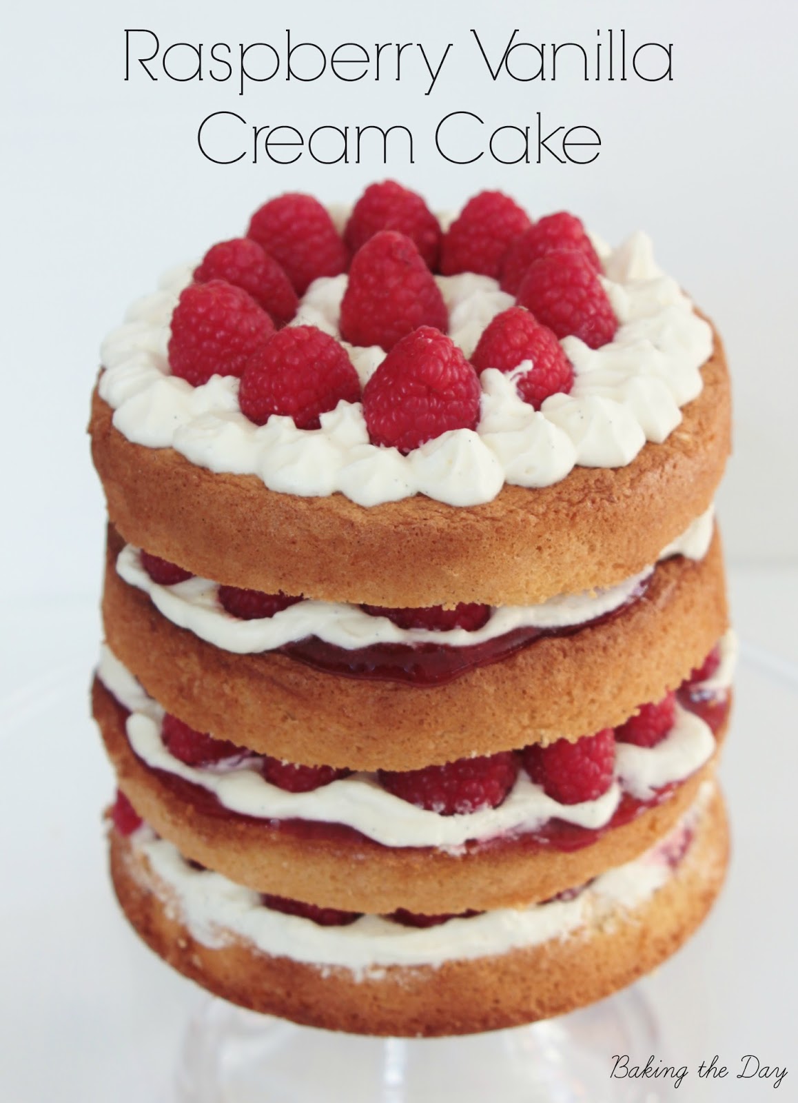 RaspberryCream Layer Cake Recipe — Dishmaps