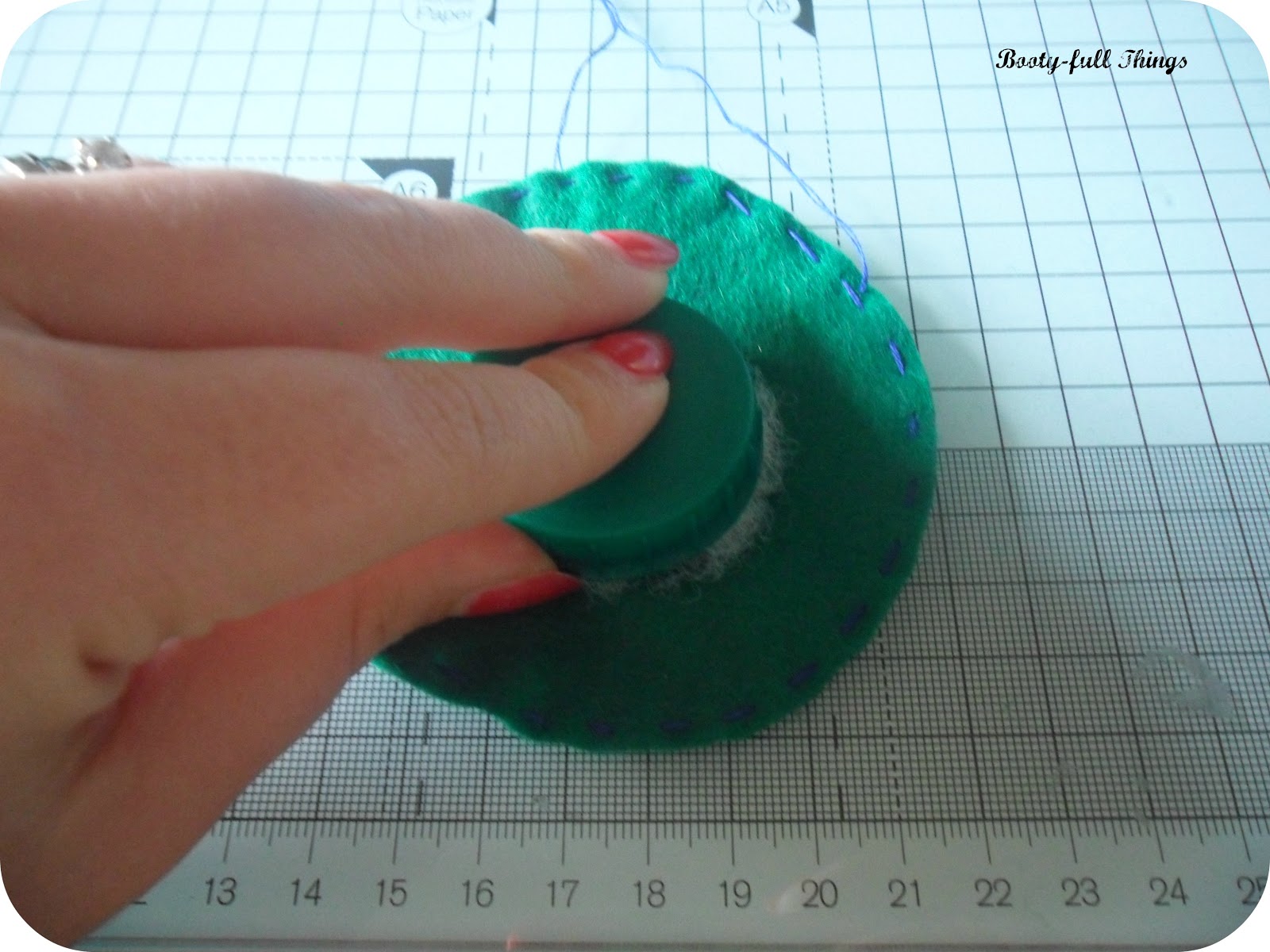 Bootyfull Things Tutorial Christmas Tree from milk bottle tops