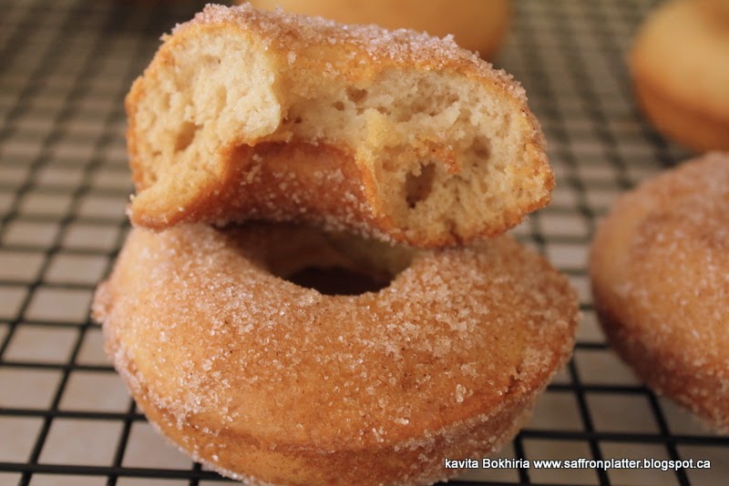 Saffron Strands Baked Cake Doughnuts Eggless