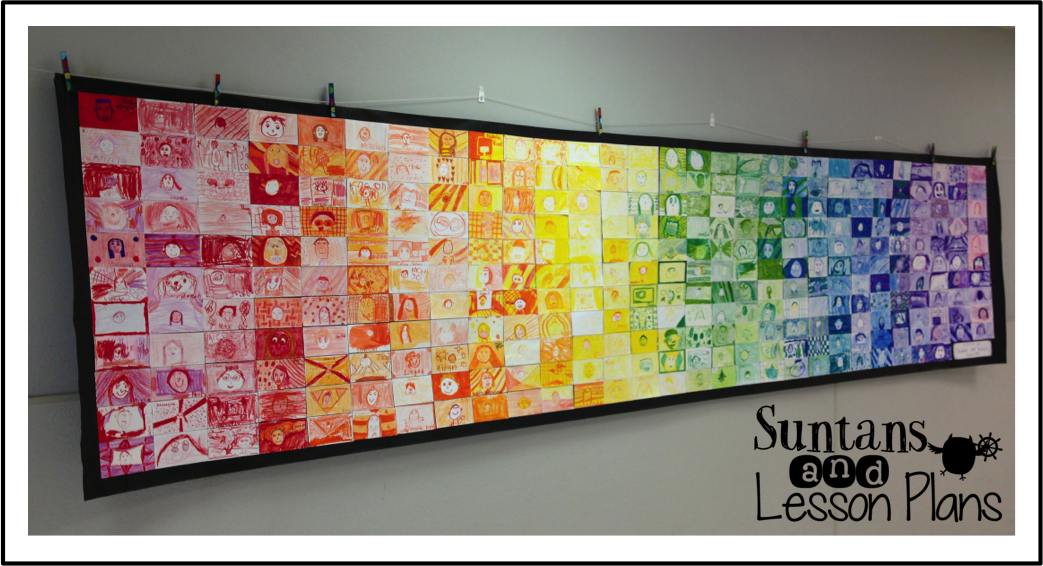 Suntans and Lesson Plans Index Card Self Portrait Collaborative Art