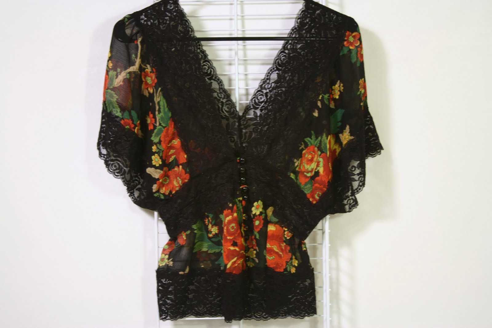 forever 21 black floral top