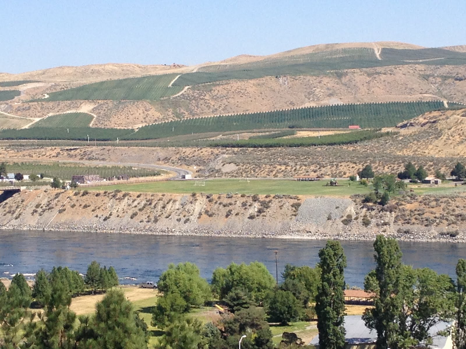 Irrigation along the Columbia River, one of the many things that concrete makes possible