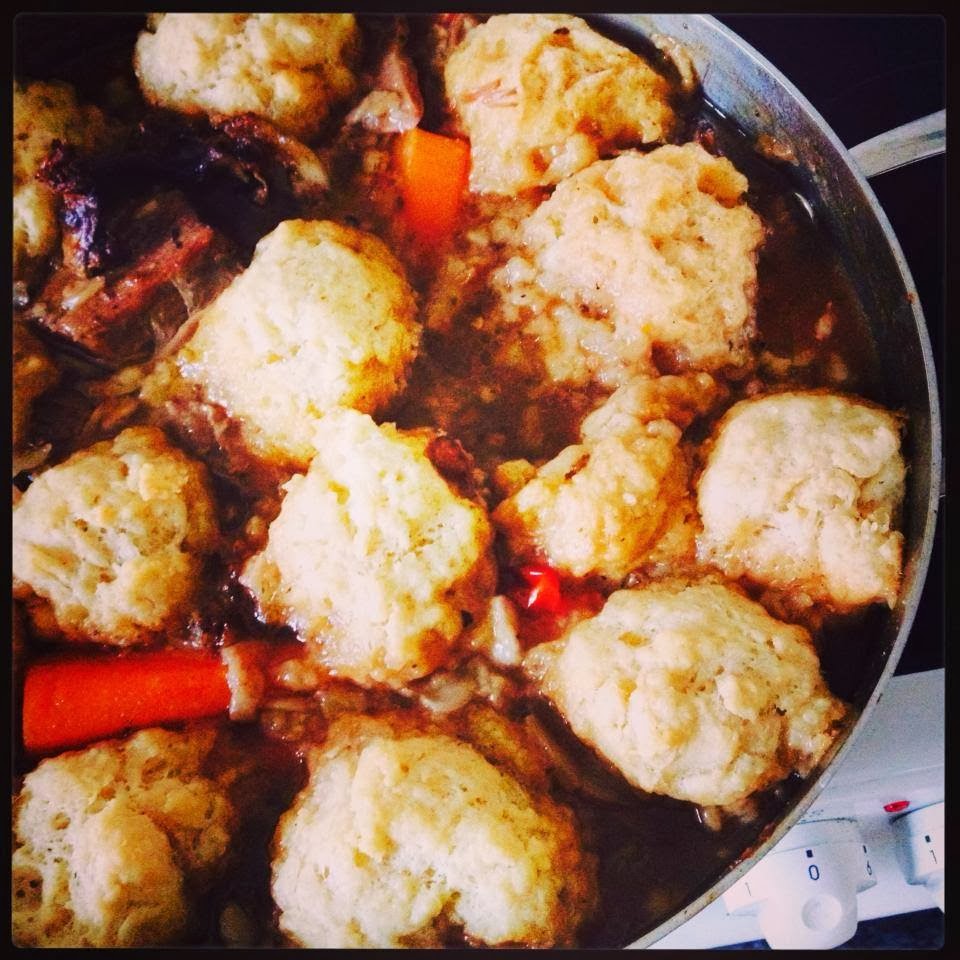 Jo's Blue AGA Beef Casserole & Dumplings