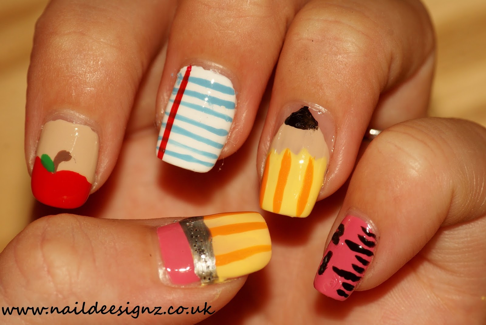 Step by Step School Themed Nail Art - wide 6