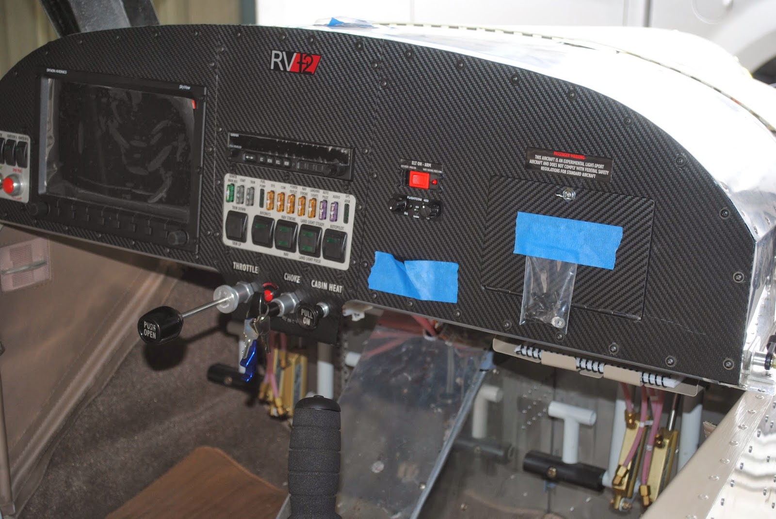 RV12 Builder in Sandy, UT Instrument Panel Placards and Labels