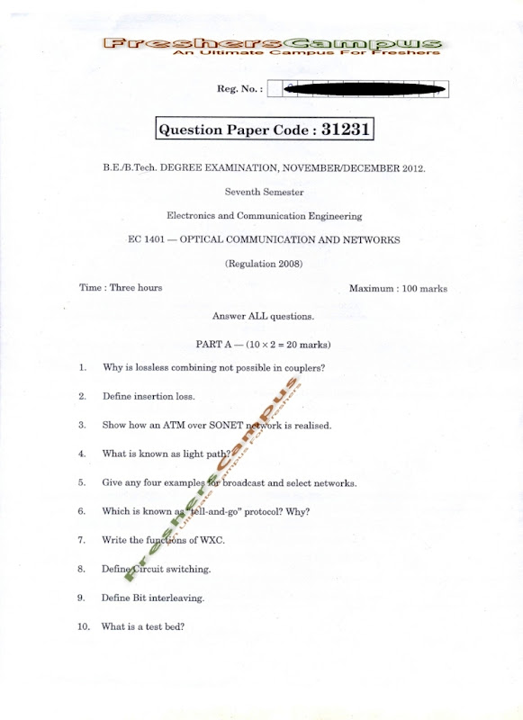 EC1401- Optical Communication and Networks EC1401- Optical Communication and Networks