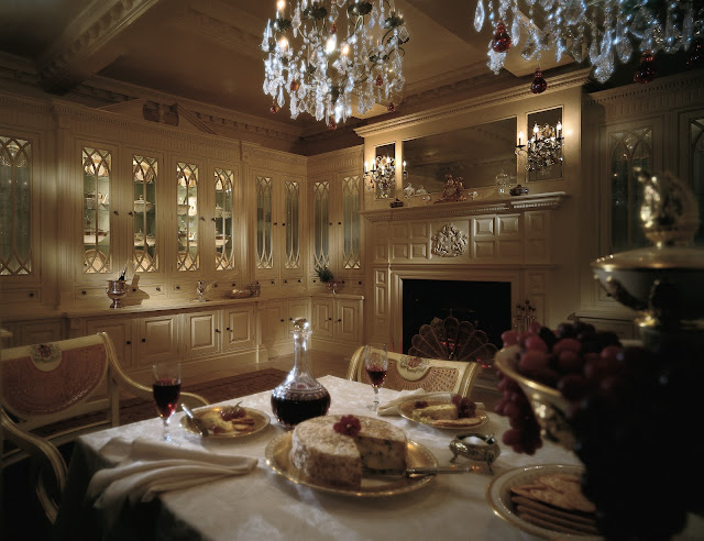 The Victorian Dining Room In Classic Cream Fitted Around Clive Christian Armorial Fireplace With Mirrored Over Mantle Tiffany Glazed Dressers Are The Victorian Dining Room In Classic Cream Fitted Around Clive Christian Armorial Fireplace With Mirrored Over Mantle Tiffany Glazed Dressers Are