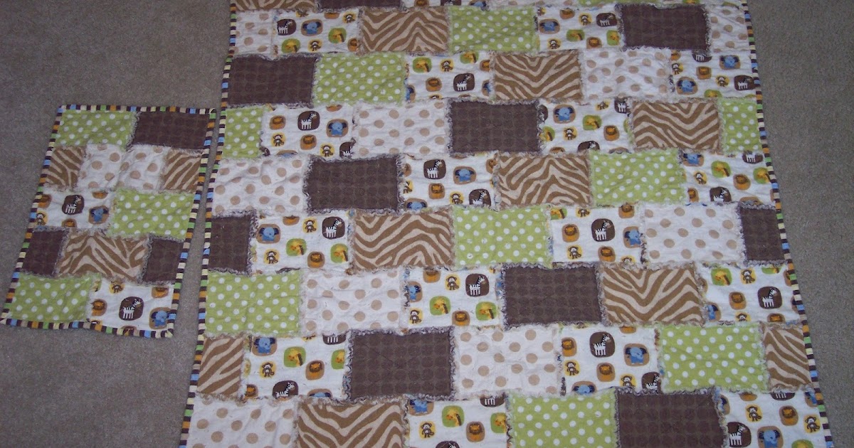 Alisa's Craft Corner Boy's Tattered Blanket in a staggered brick pattern