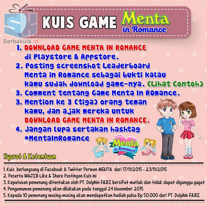 Kuis Game Menta in Romance Kuis Game Menta in Romance