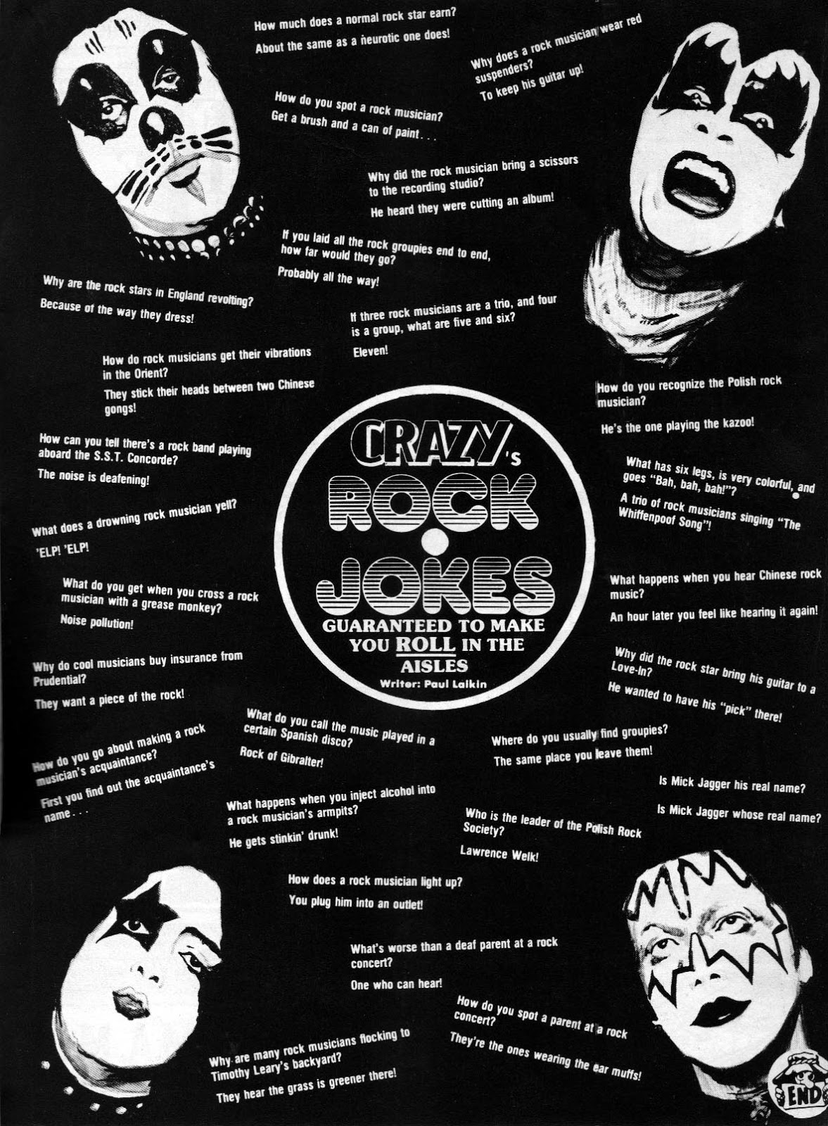 and everything else too Crazy's Rock Jokes '78