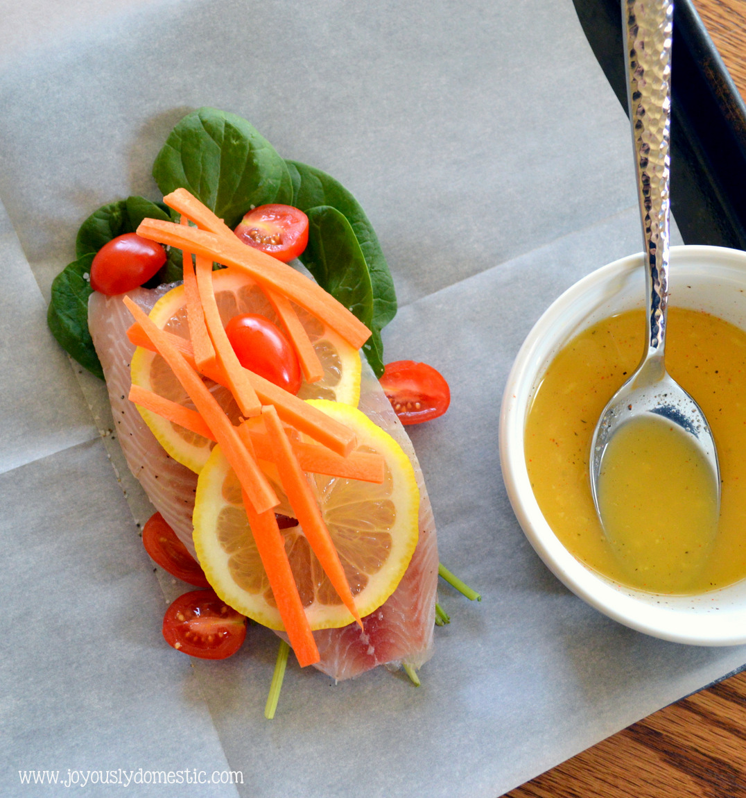 Joyously Domestic Citrus & Ginger Fish en Papillote {Fish in Parchment Paper}
