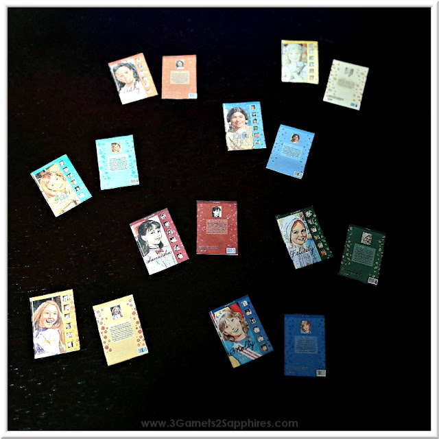 How to make your own set of miniature dollhouse American Girl books.  www.3Garnets2Sapphires.com