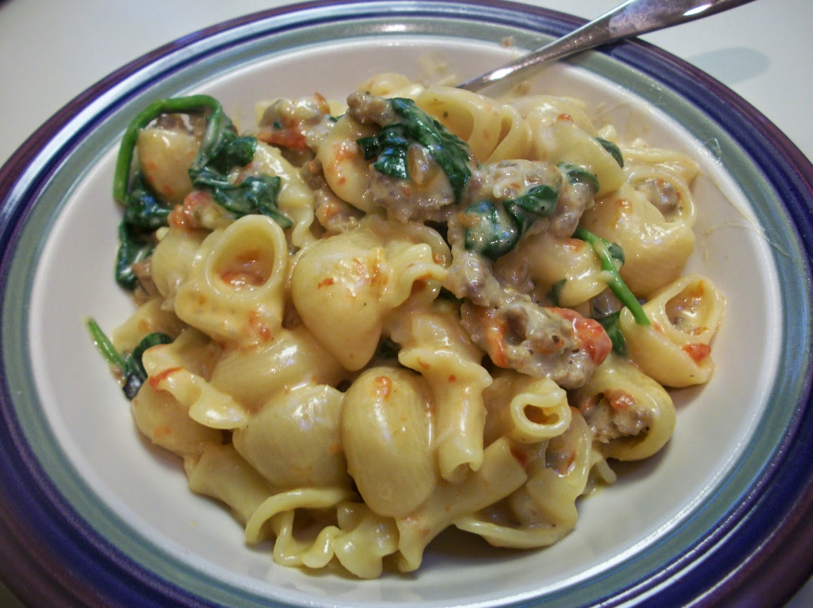 Cook with Sara Roasted Red Pepper and Sausage Pasta