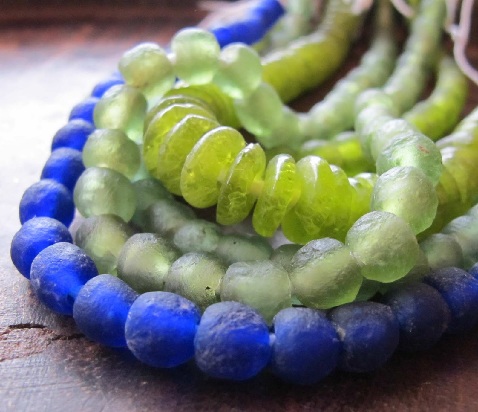 Beach Pebble artafrica handmade recycled glass beads from...