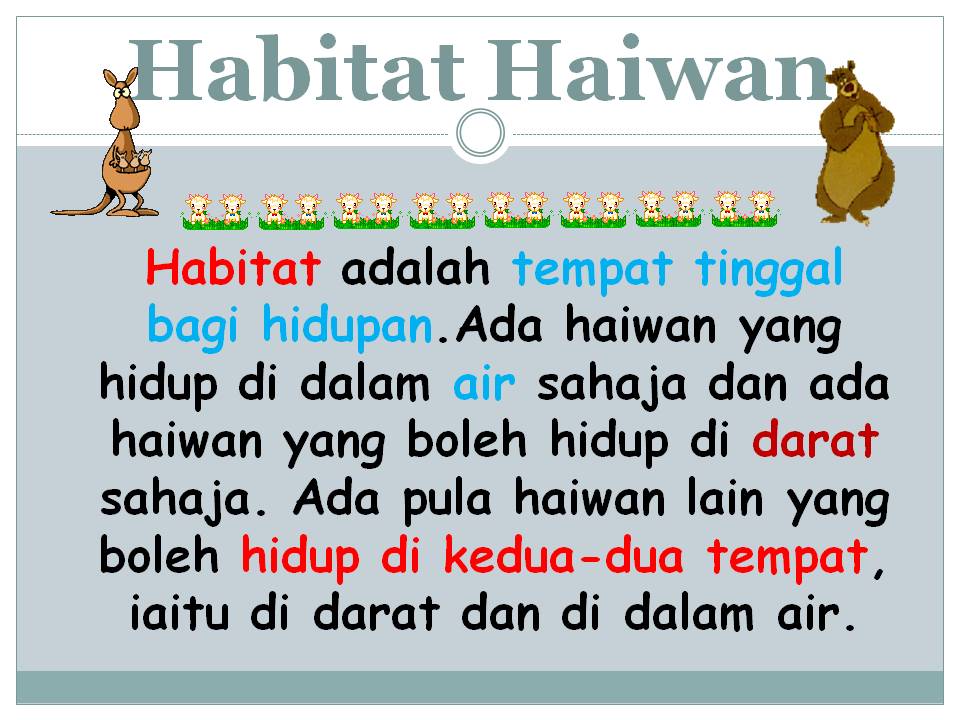 Bahasa Malaysia Tahap Satu Bahasa Malaysia Habitat Haiwan