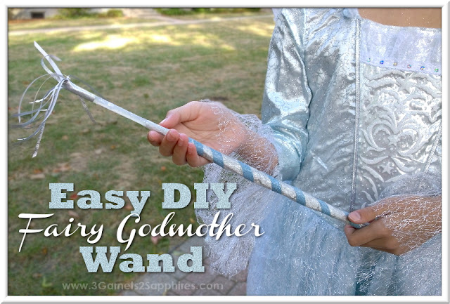 Easy DIY Fairy Godmother Magic Wand Craft  |  www.3Garnets2Sapphires.com