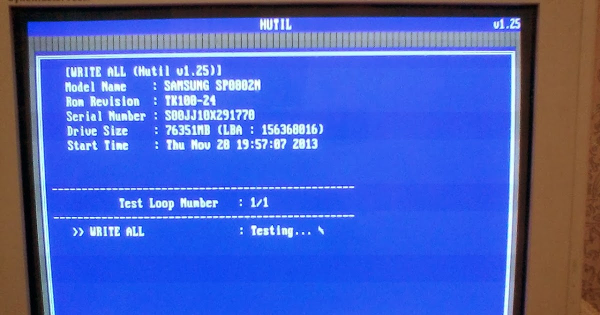 Конспект Hutil утилита тестирования жестких дисков Samsung