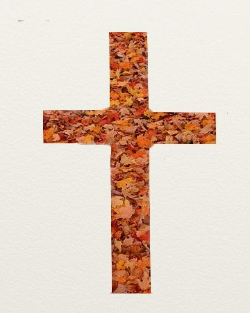 Cross of Autumn Leaves (cropped Photo)