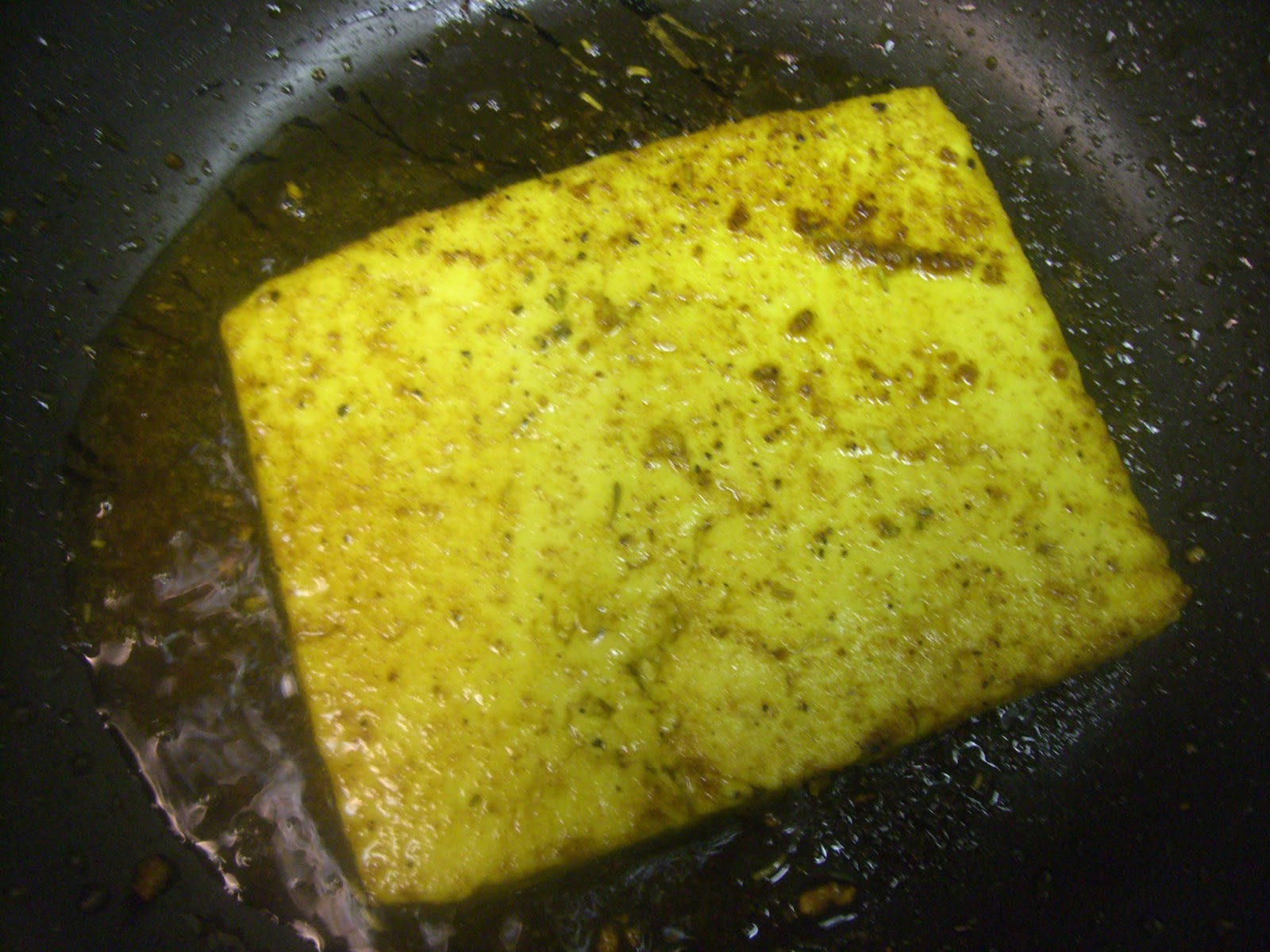 AfroVeganChick Fried "Egg," Spinach, & Garlic Jalapeño Havarti Sandwiches