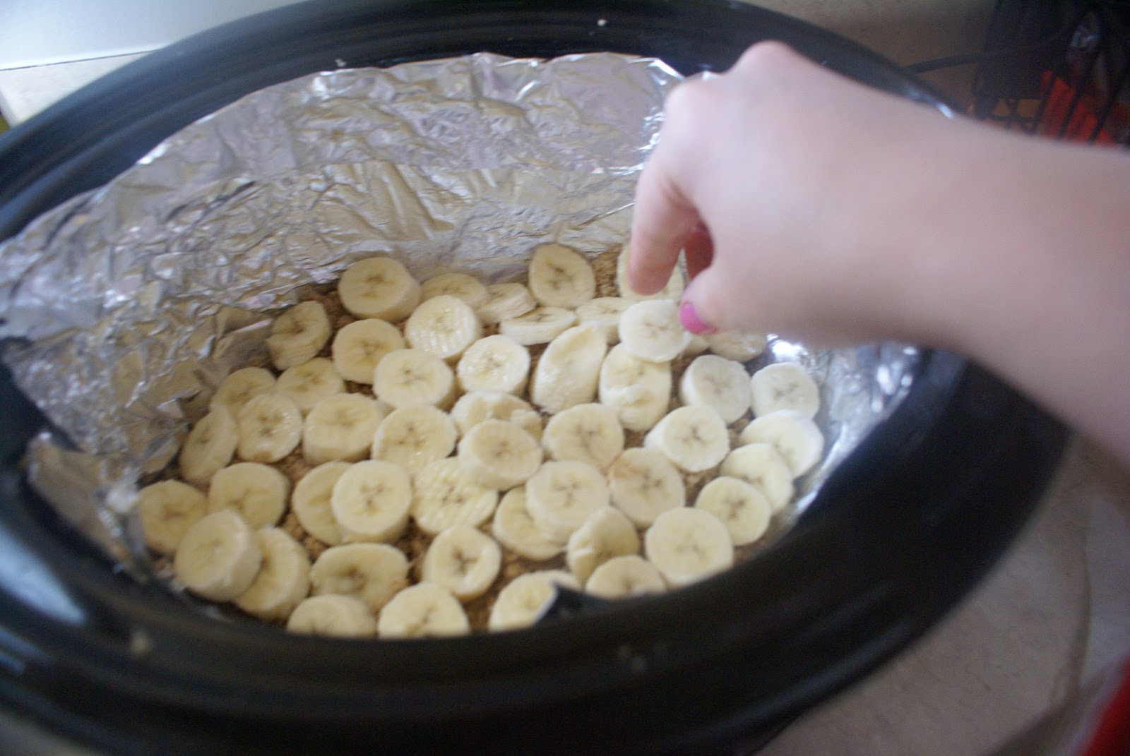 Crockpot Caramel Banana Cake