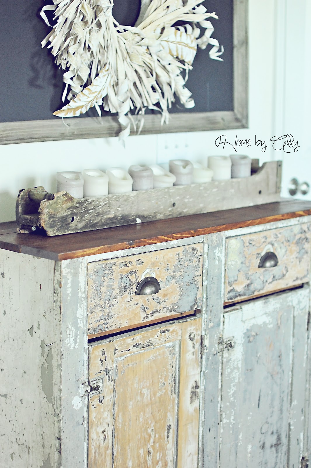 Home by Ally Shabby Chic Hutch reveal & how to achieve a RUSTIC wood look