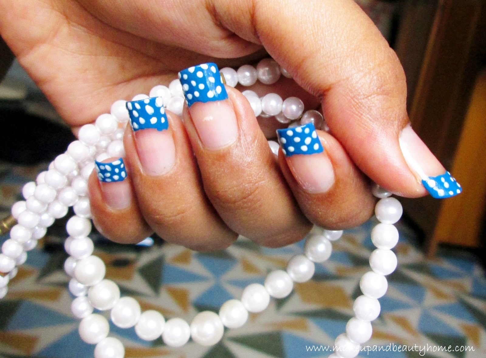Polka Dots French Tip Nail Art Tutorial Do It Yourself