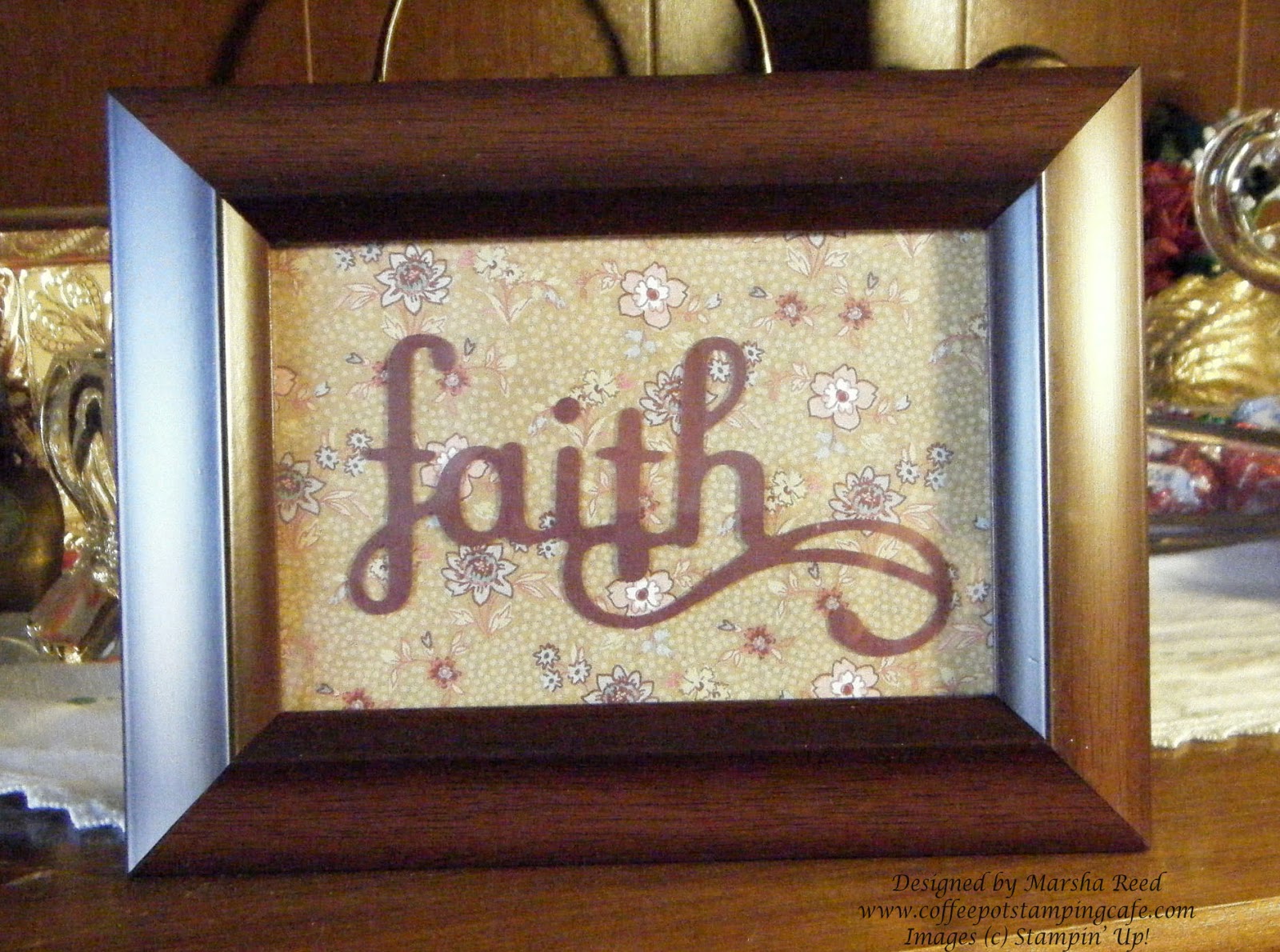 Coffee Pot Stamping Cafe Faith Frame